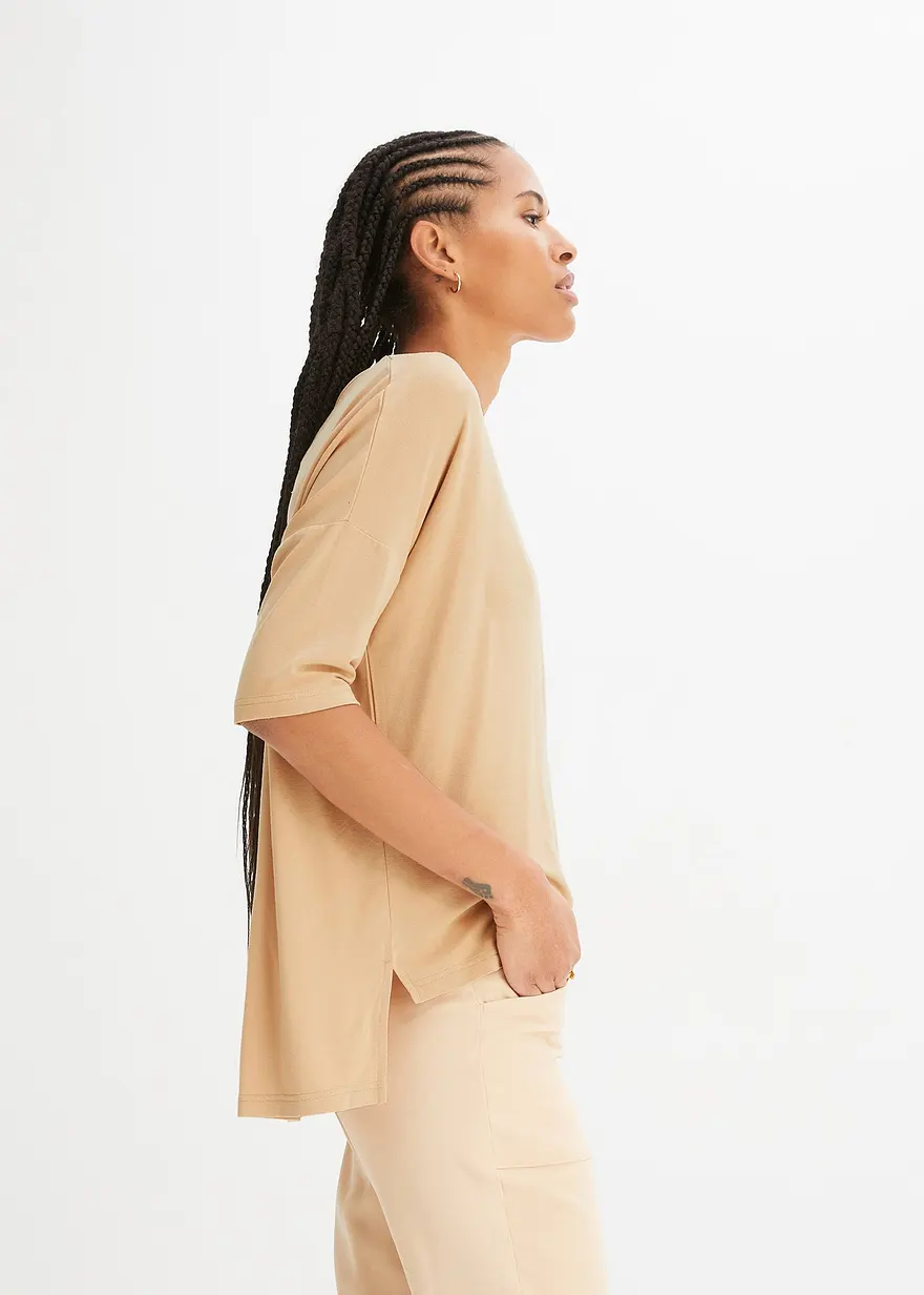 Boxy-Shirt aus softem Viskose-Mix