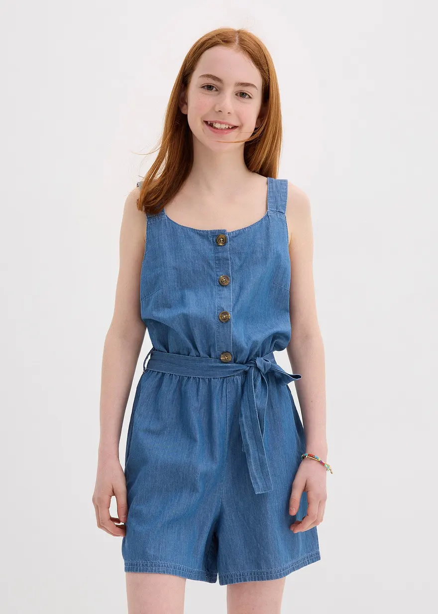 Jeans-Jumpsuit aus fließender Baumwolle