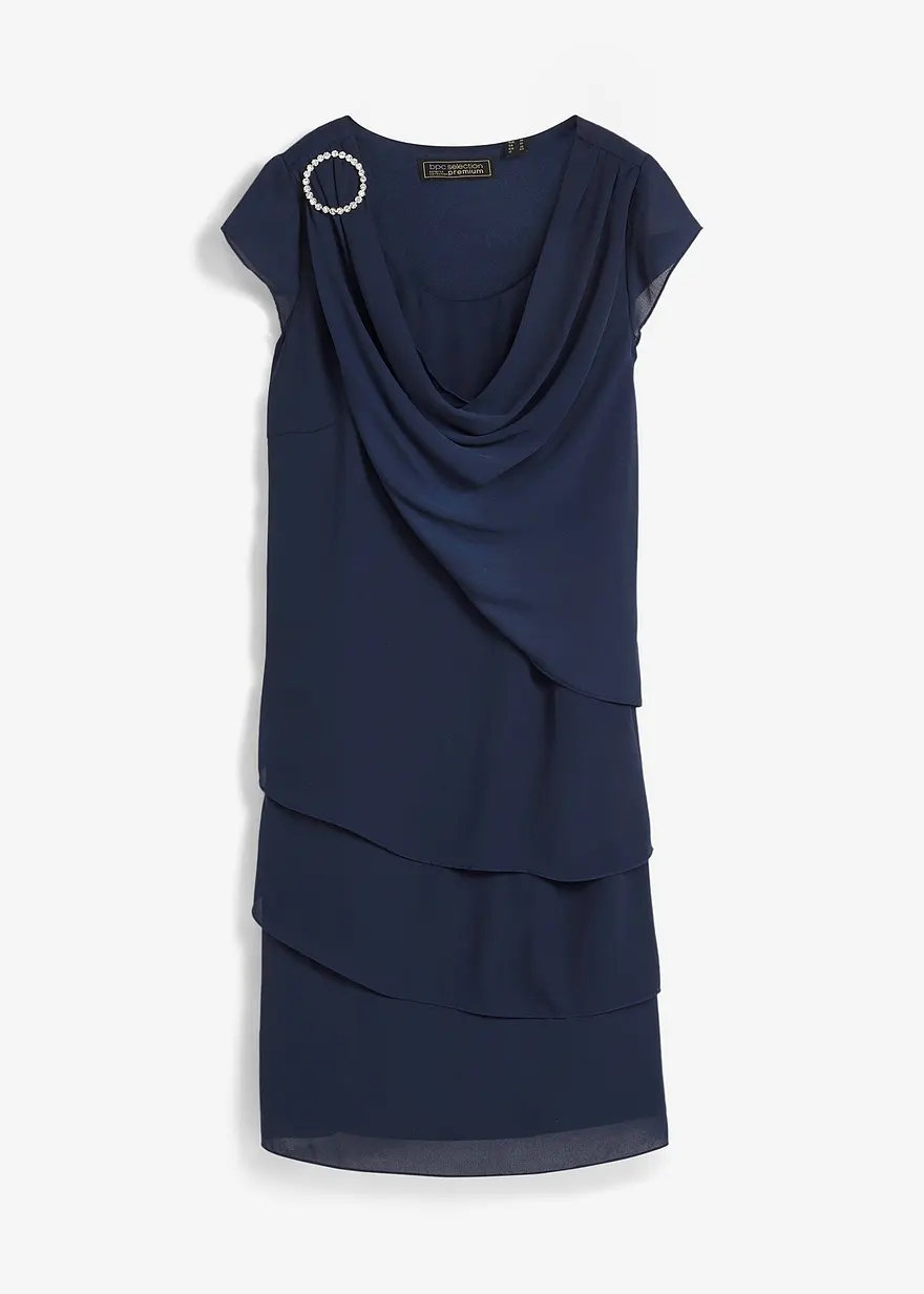Minikleid im Lagen-Look mit dekorativem Accessoire