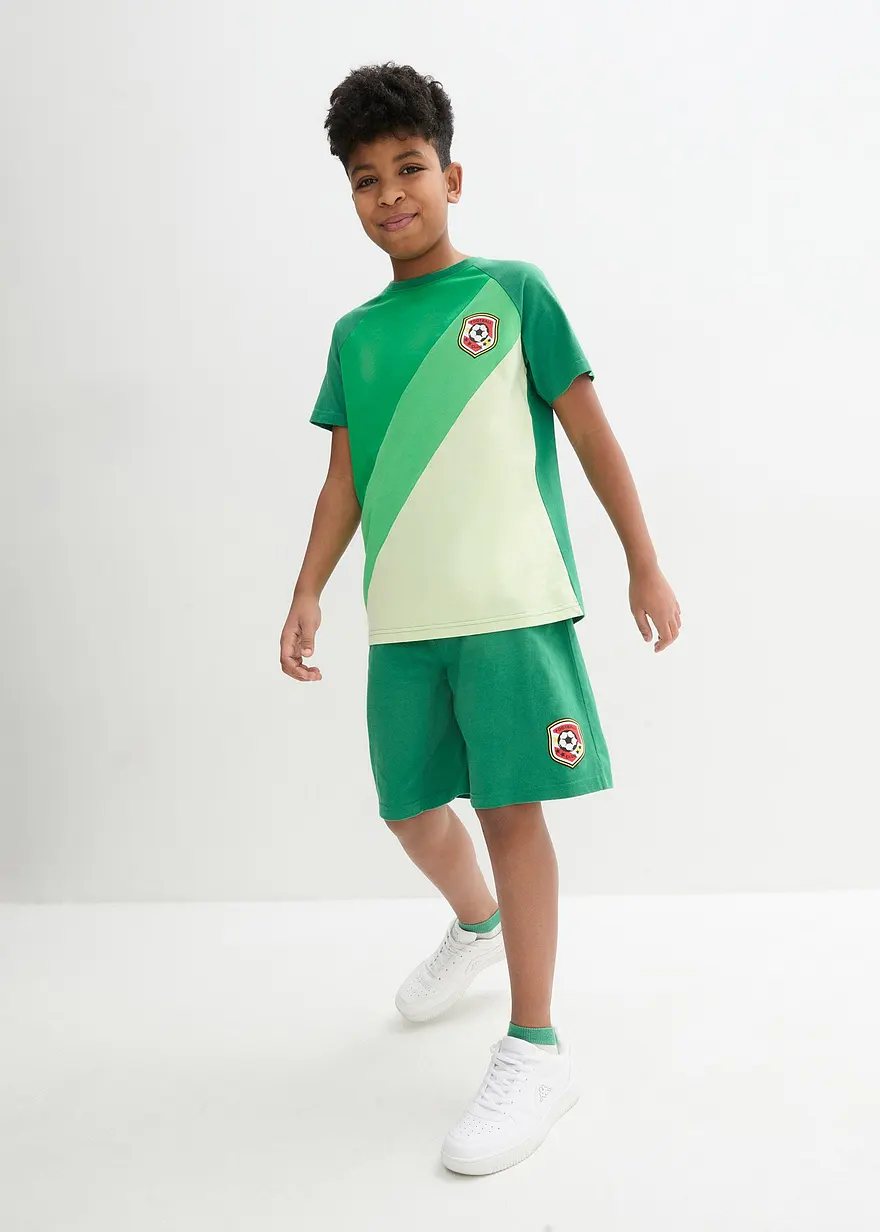 T-Shirt und Jersey-Bermuda (2-tlg.Set) aus reiner Bio-Baumwolle