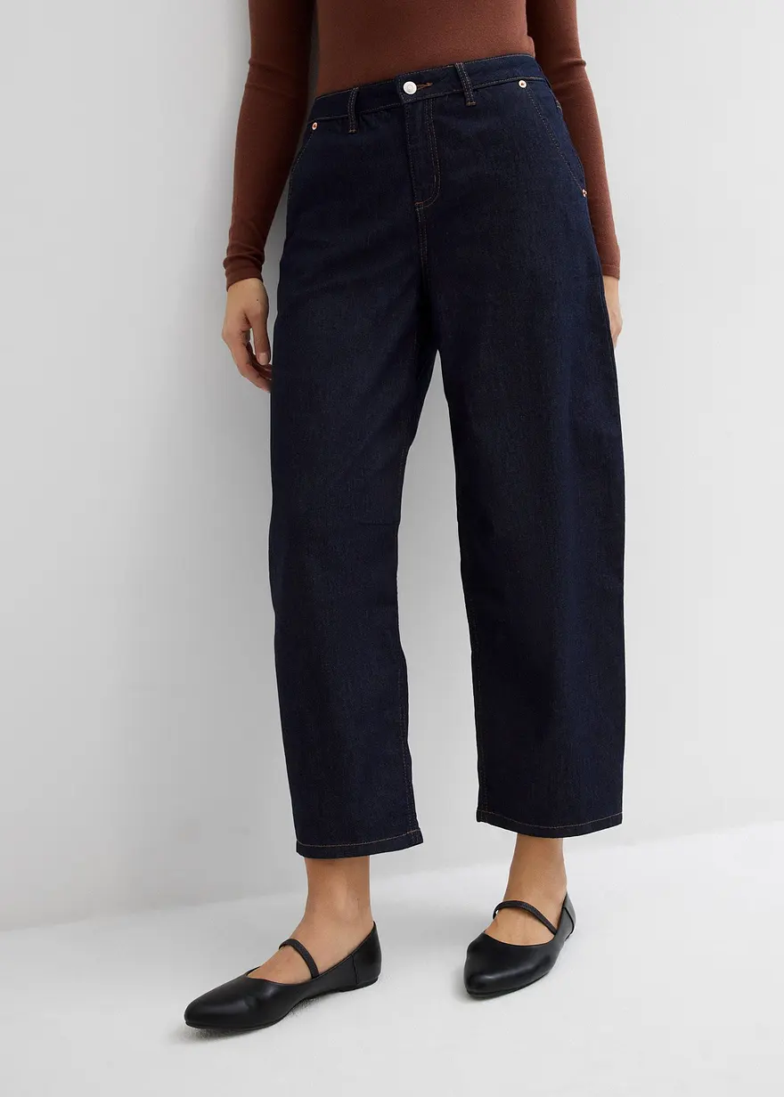 Balloon Jeans Mid Waist Super Soft, cropped