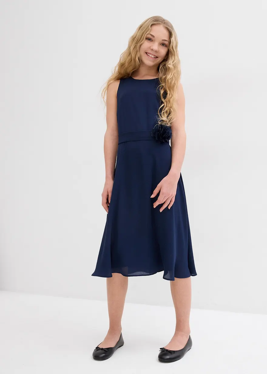 Kleid mit Blumen-Applikation