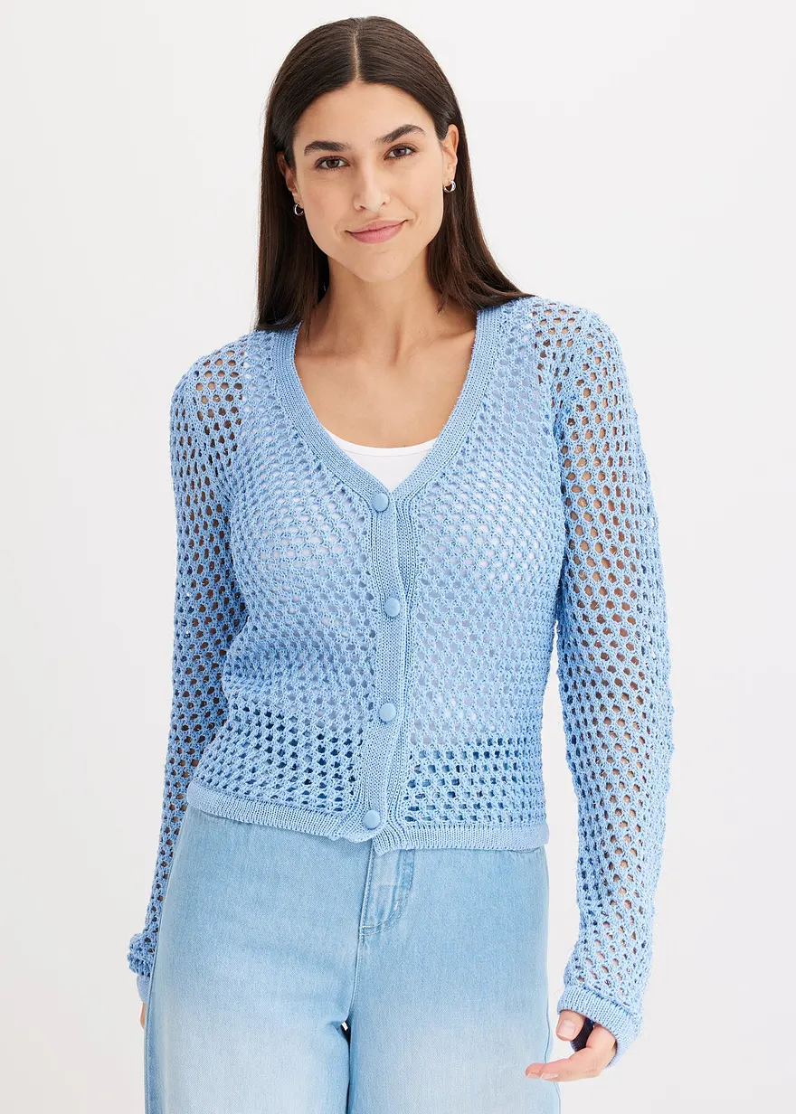Ajour-Strickjacke