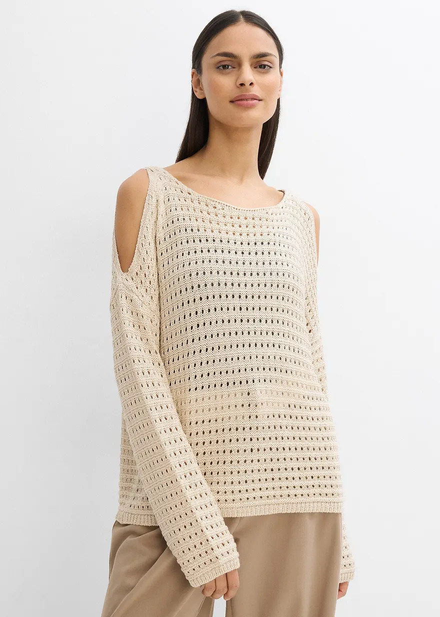 Boxy-Pullover mit Cut-Outs