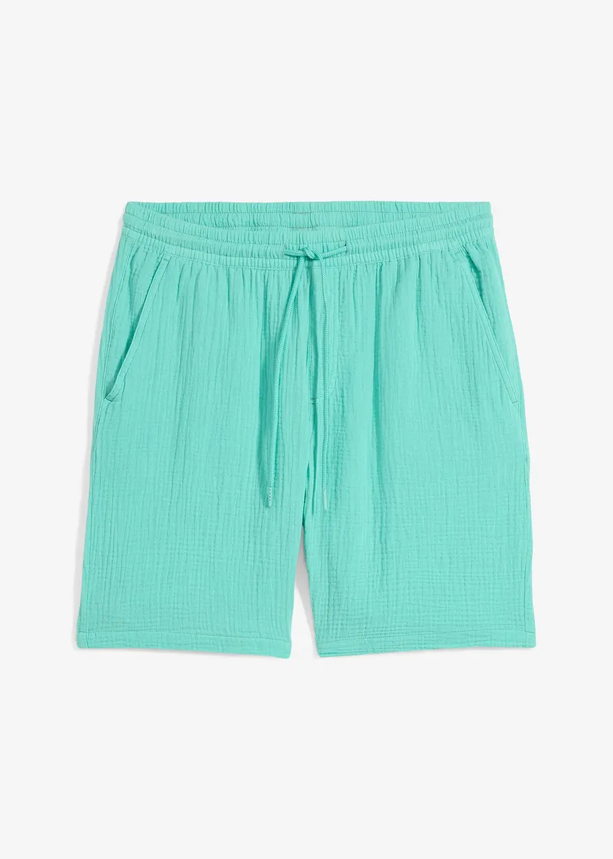 Musselin-Shorts aus reiner Baumwolle, Regular Fit