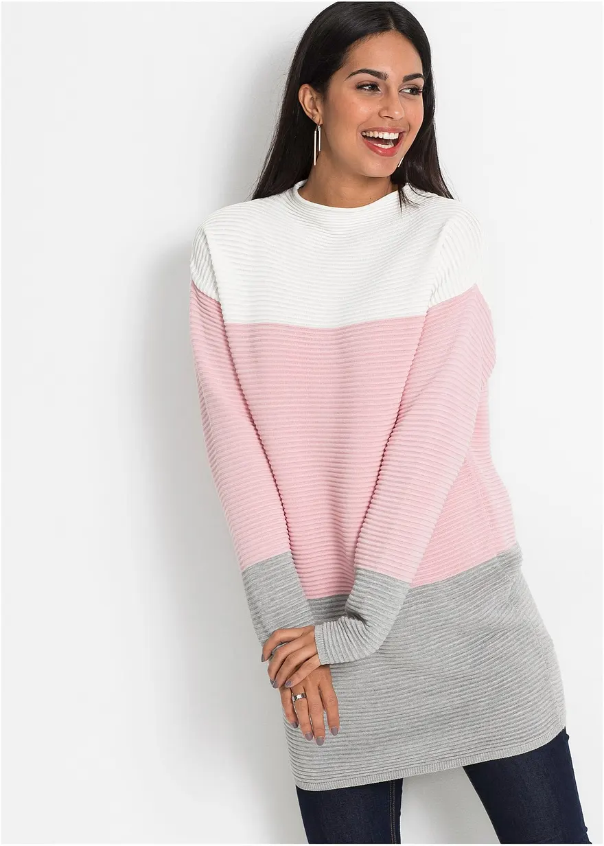 Gestreifter Long-Pullover