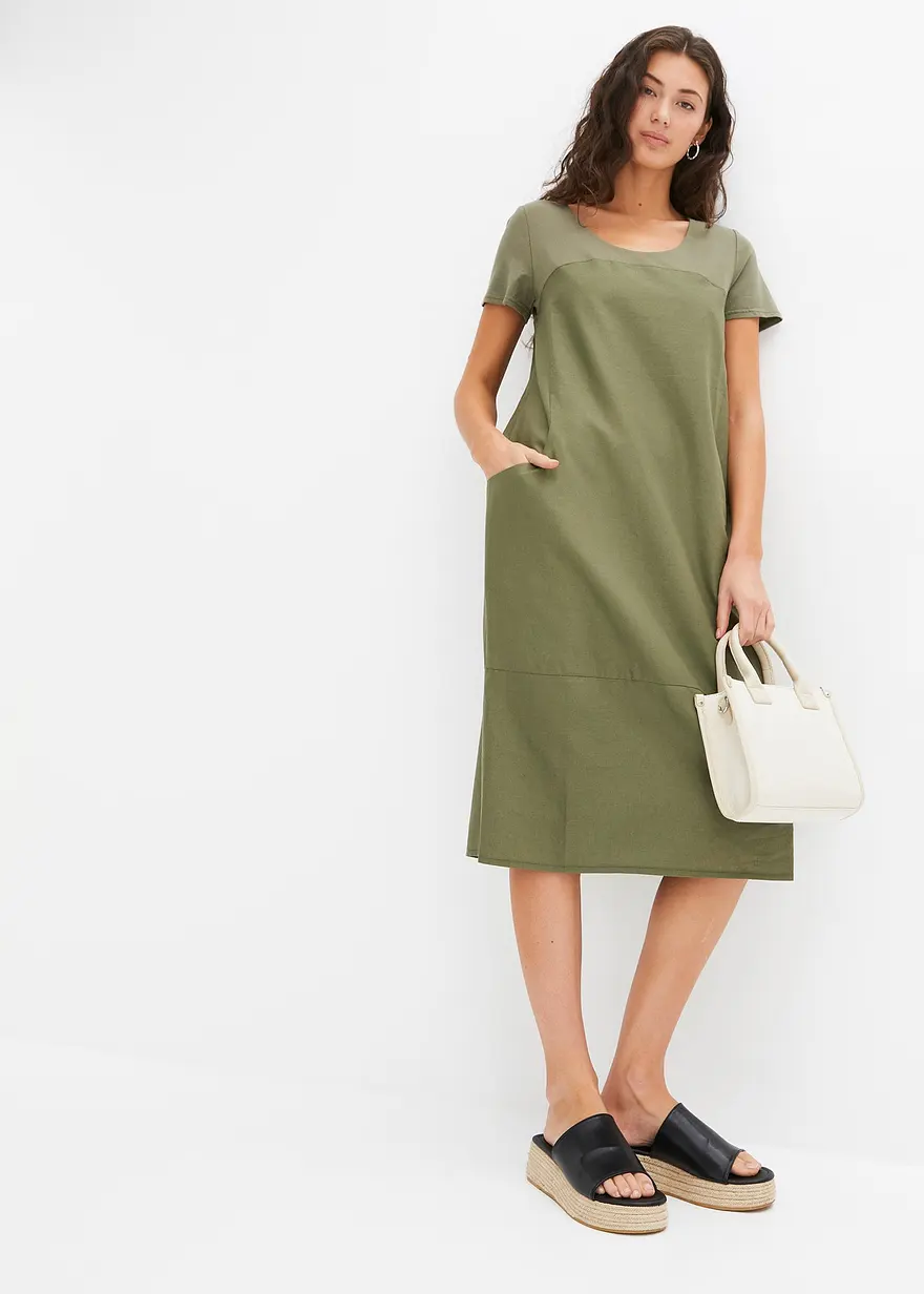 Kleid aus leichtem Leinen-Mix