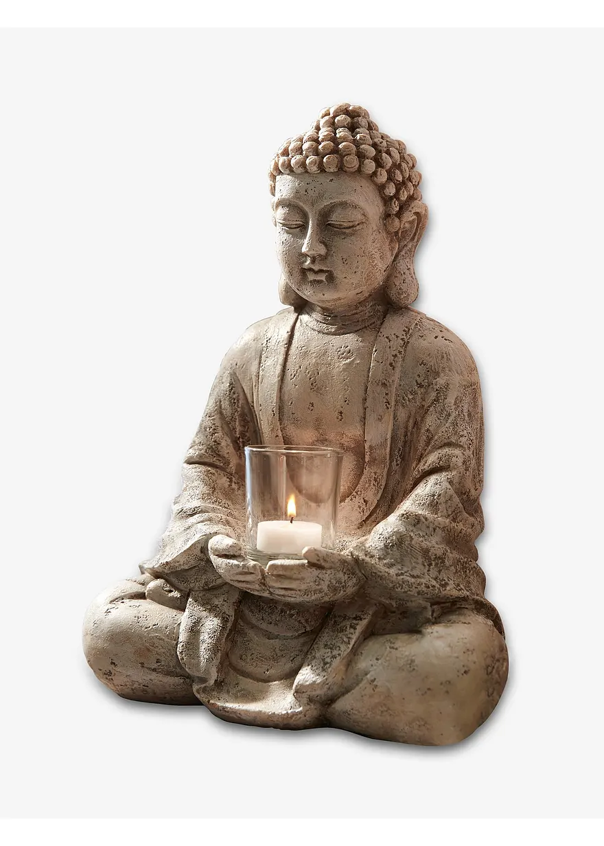 Deko-Figur Buddha mit Teelichthalter