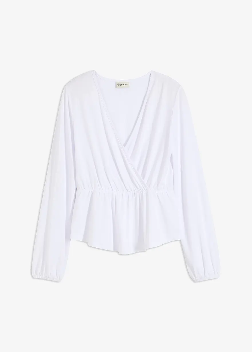 Shirtbluse in Wickeloptik