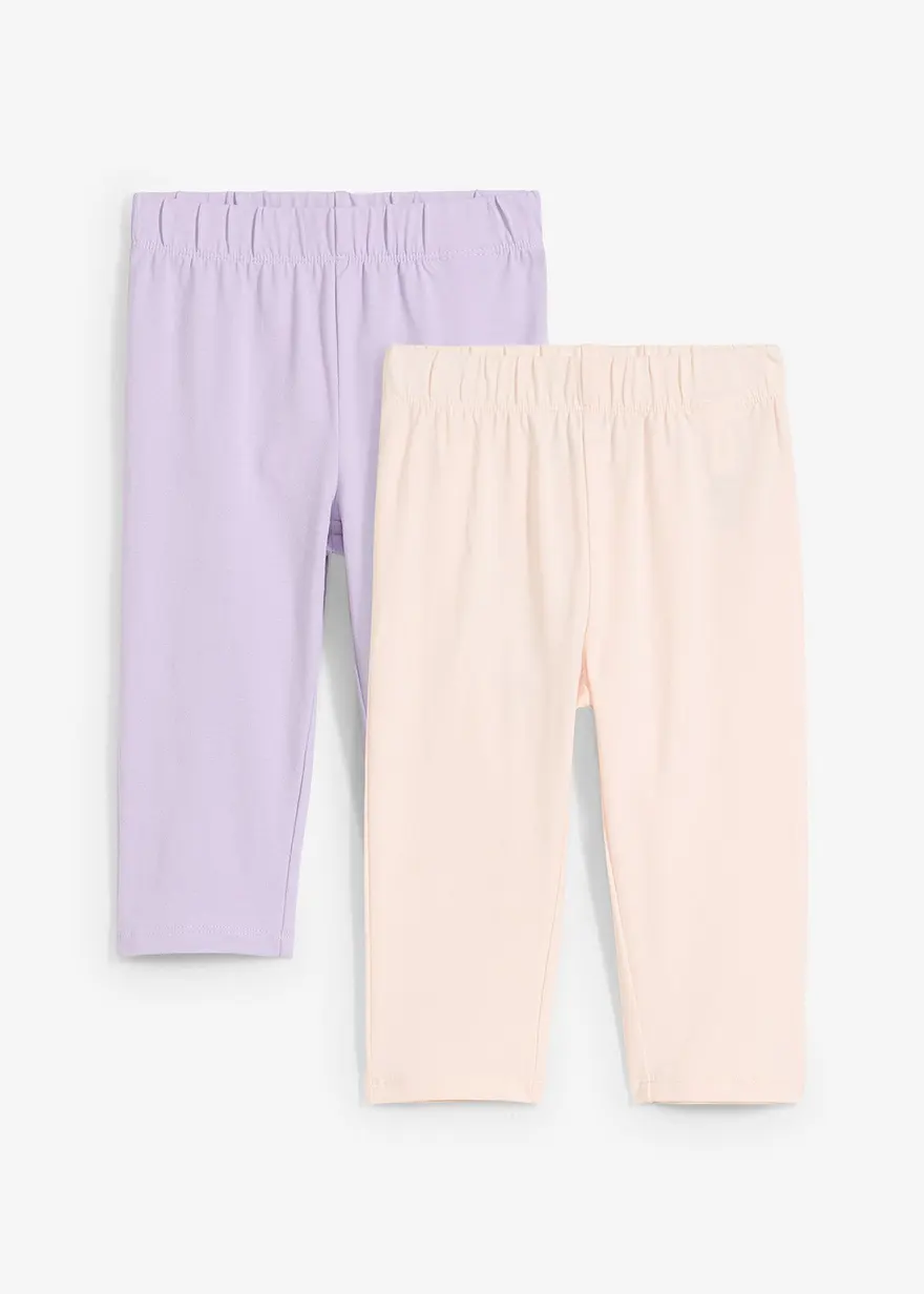 Capri-Leggings aus elastischem Bio-Baumwoll-Mix (2er Pack)