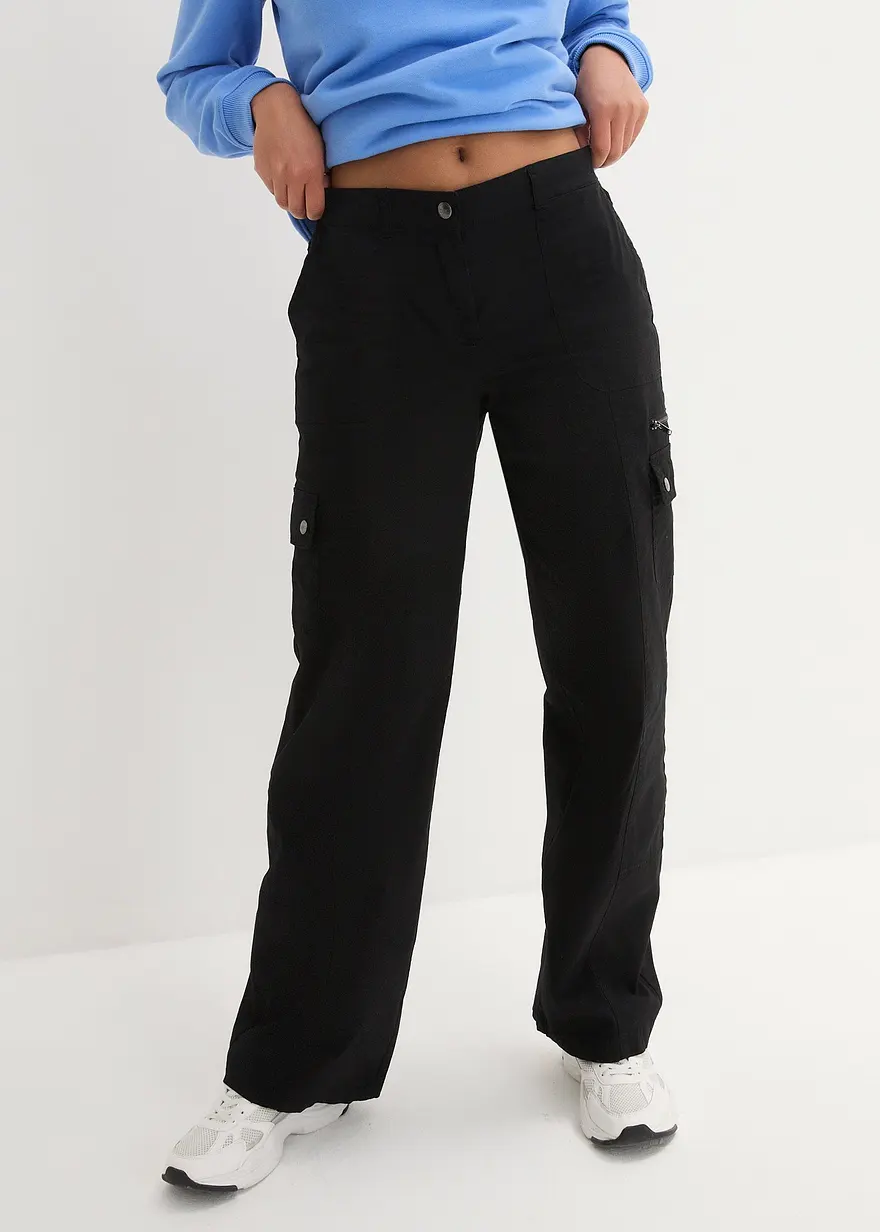 Cargo Jeans aus Baumwolle, Mid Waist