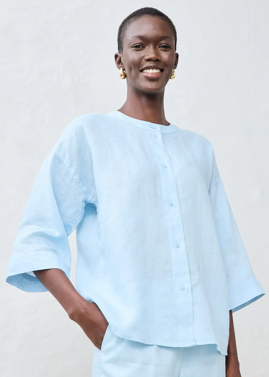 Oversize-Bluse aus reinem Leinen