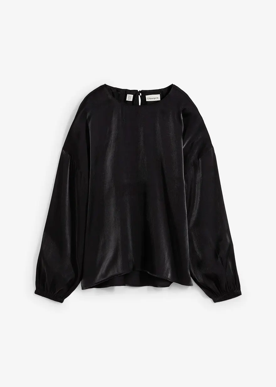 Oversize-Bluse mit Schnürung aus Viskose-Mix