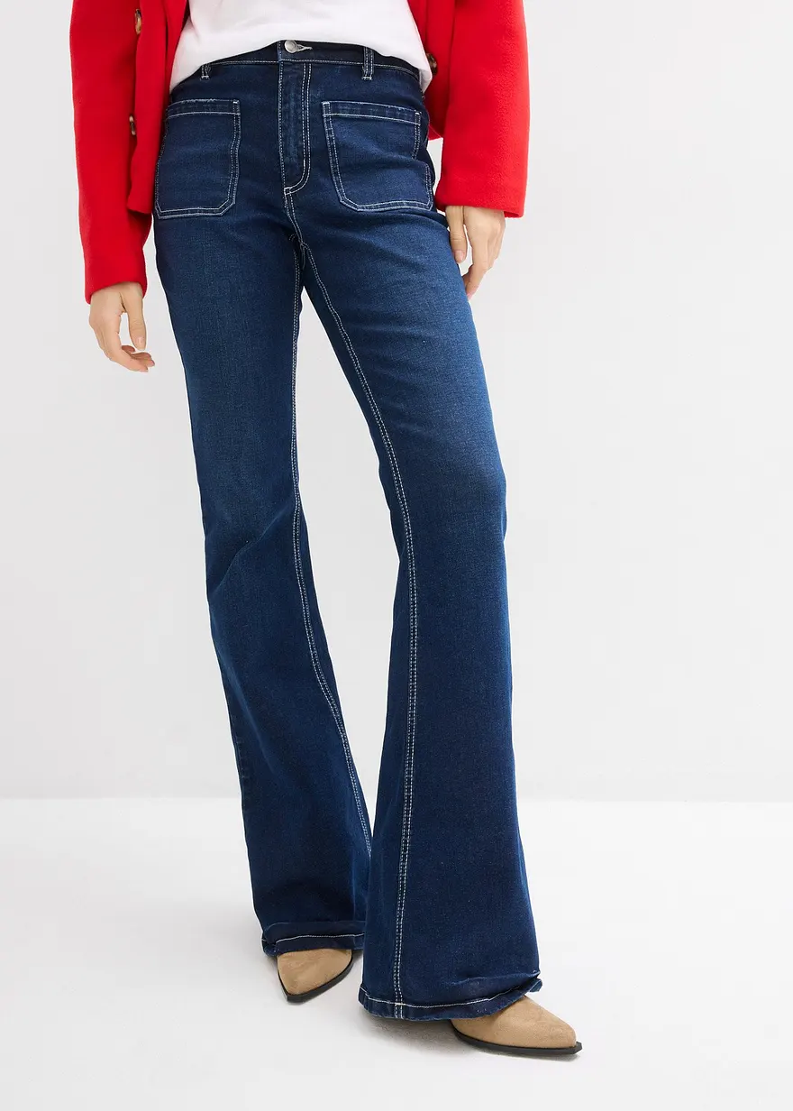 Bootcut-Jeans High Waist, Stretch Full Length