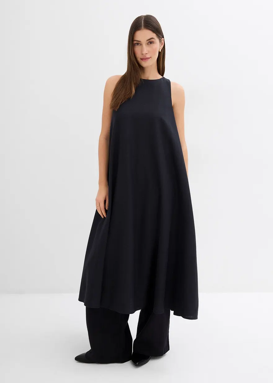 Ausgestelltes Midikleid aus Viskose-Mix