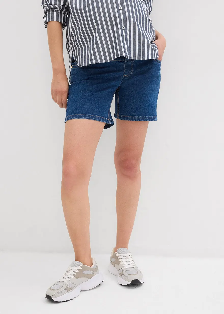 Umstandsjeansshorts aus Baumwoll- Stretchdenim
