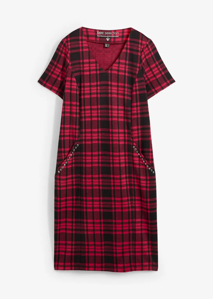 Jaquardkleid mit dekorativen Nieten
