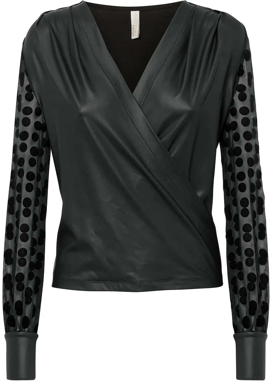 Shirt in Lederoptik