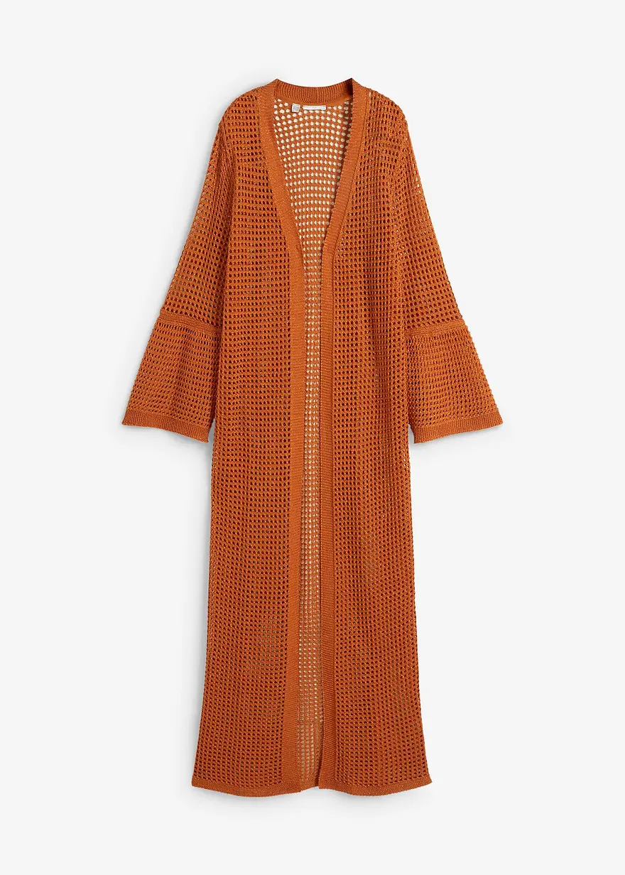 Longstrickjacke aus Viskose-Mix