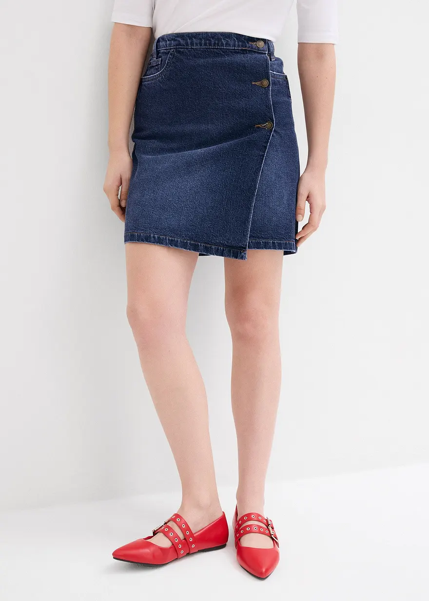 Jeansrock Wickeloptik