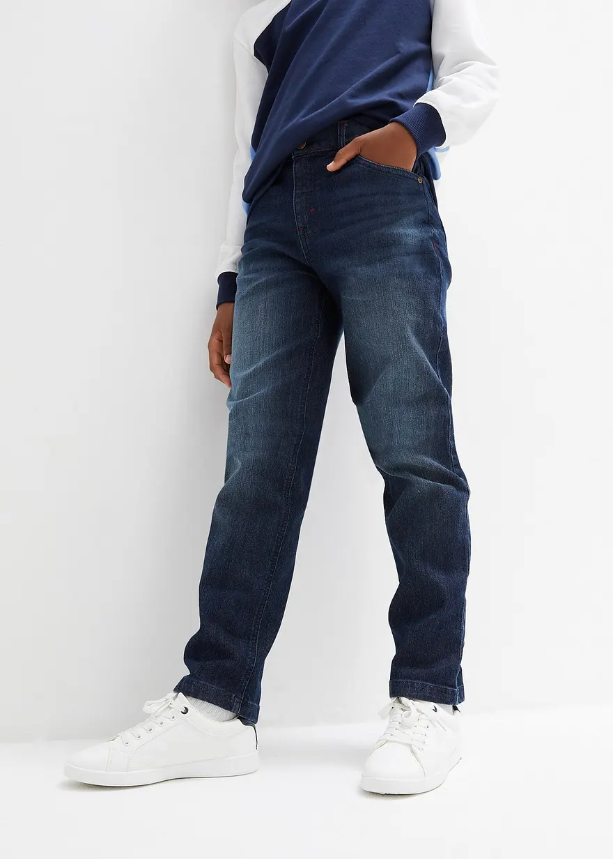 Loose-Fit-Jeans mit Stretchanteil, Straight