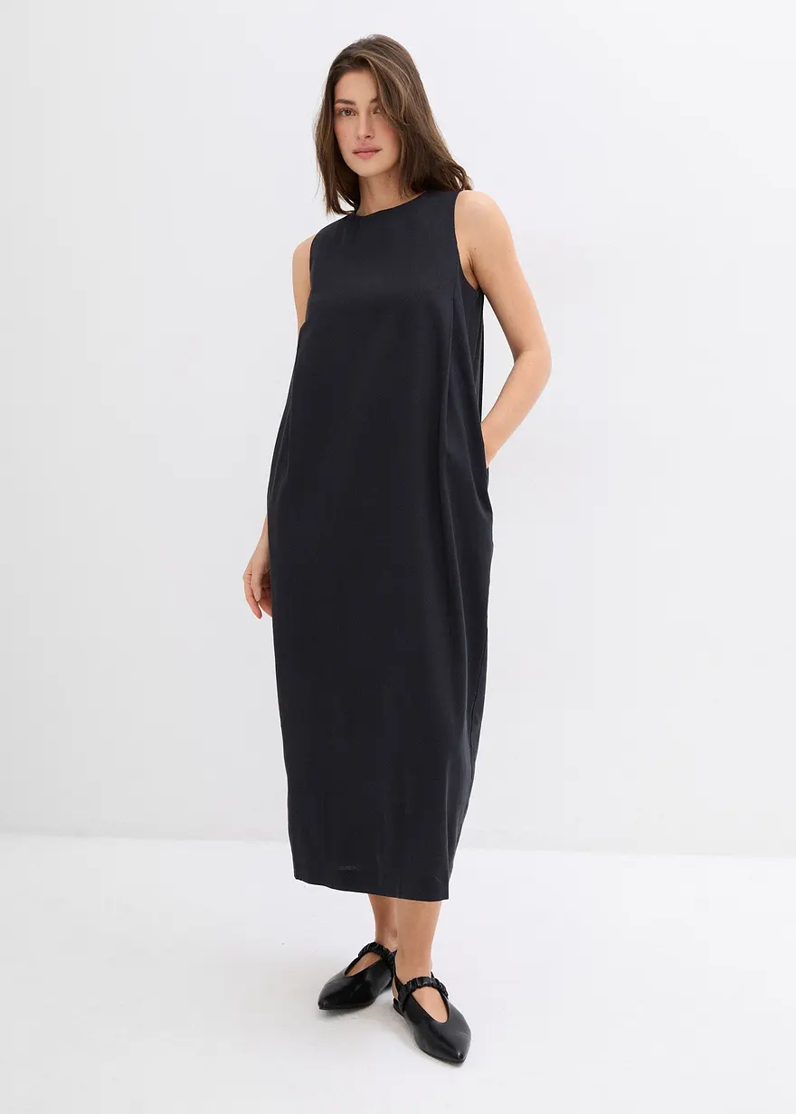 Maxikleid mit Eingriffstaschen aus Viskose-Mix