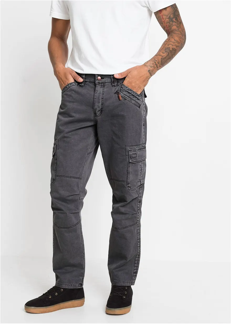 Relaxed Fit Cargohose aus reiner Baumwolle, Straight