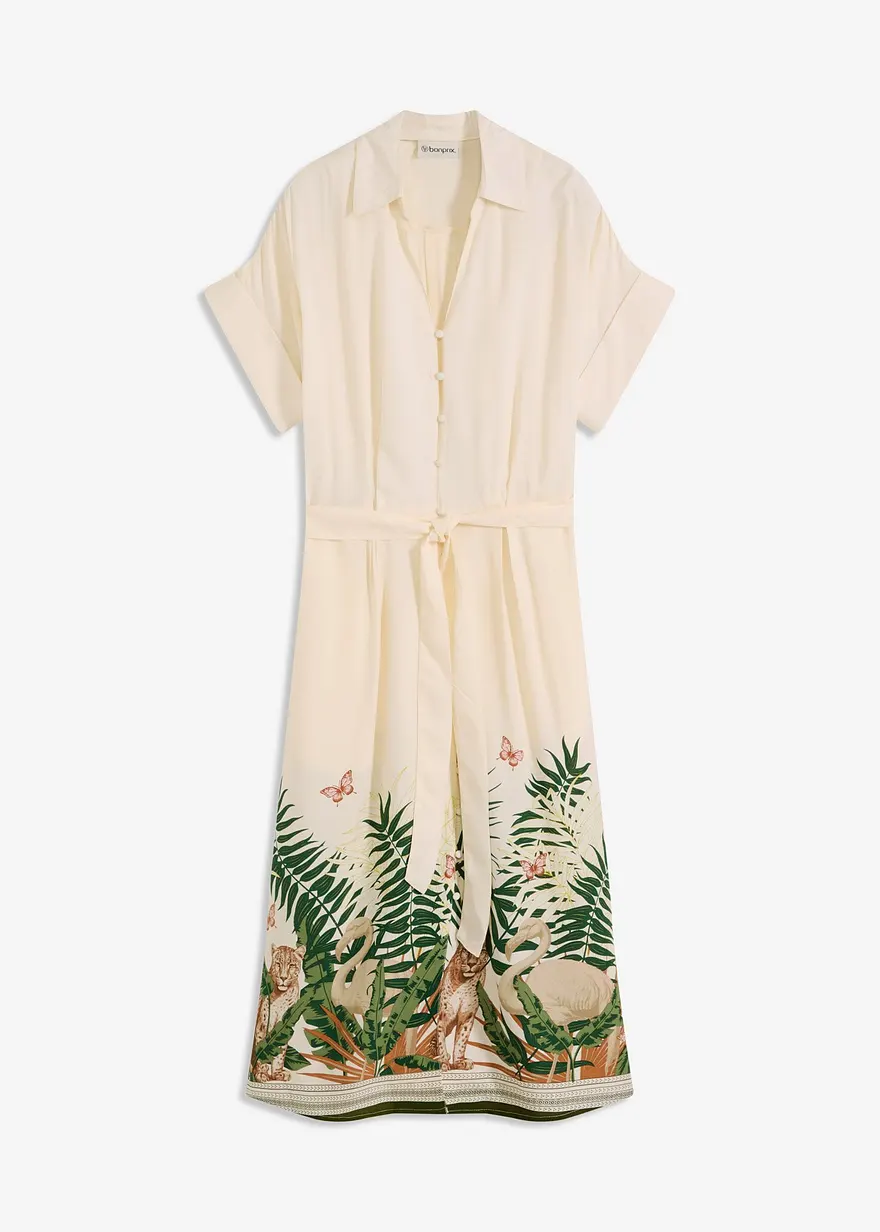 Hemdblusenkleid mit Bordürenprint