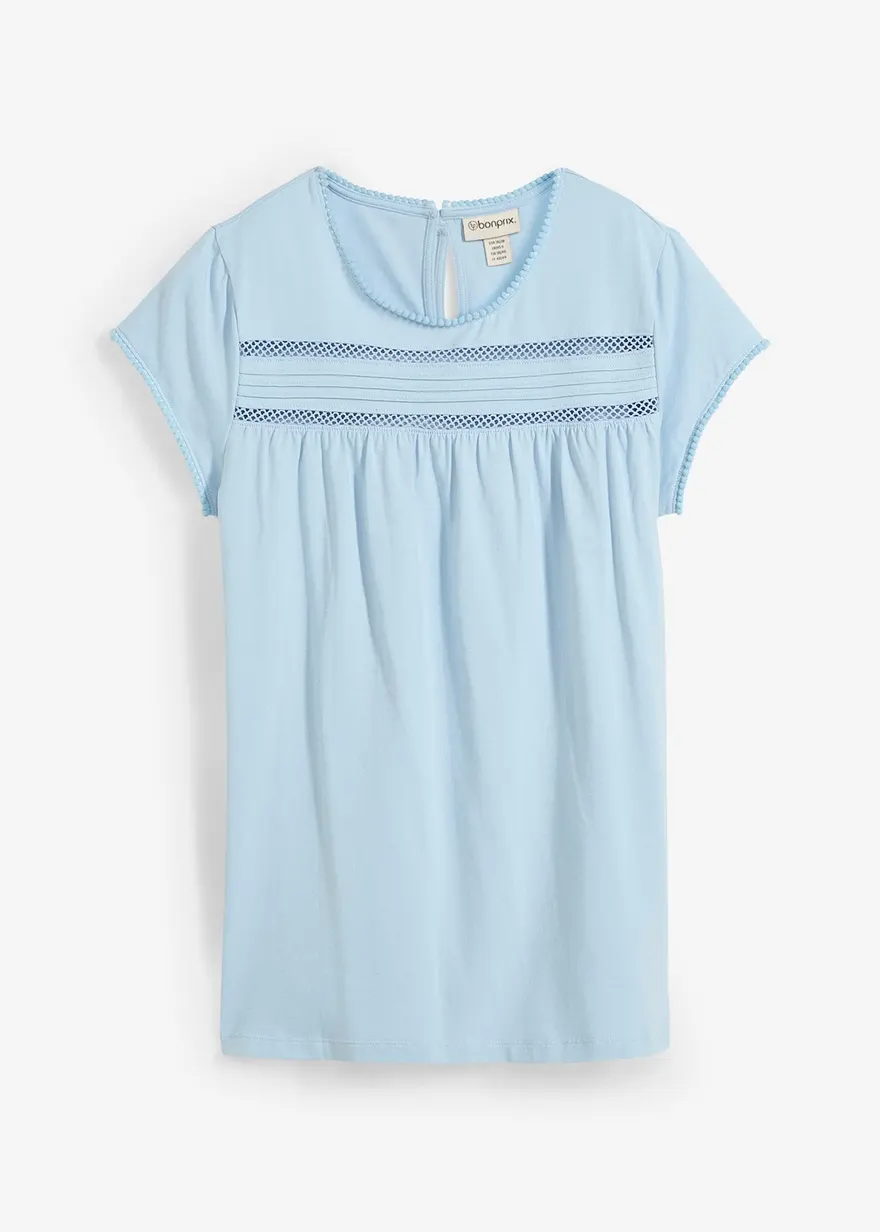 Baumwoll-Shirt mit Spitze