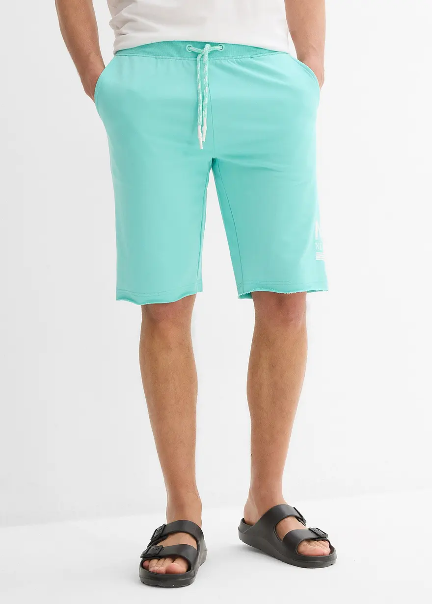 Sweat-Bermuda mit offenen Kanten