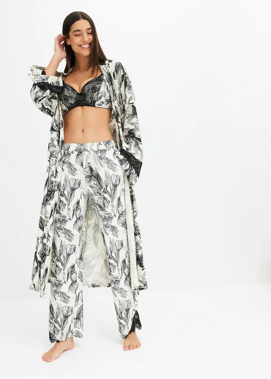 Weite Pyjamahose aus softem Viskose-Mix