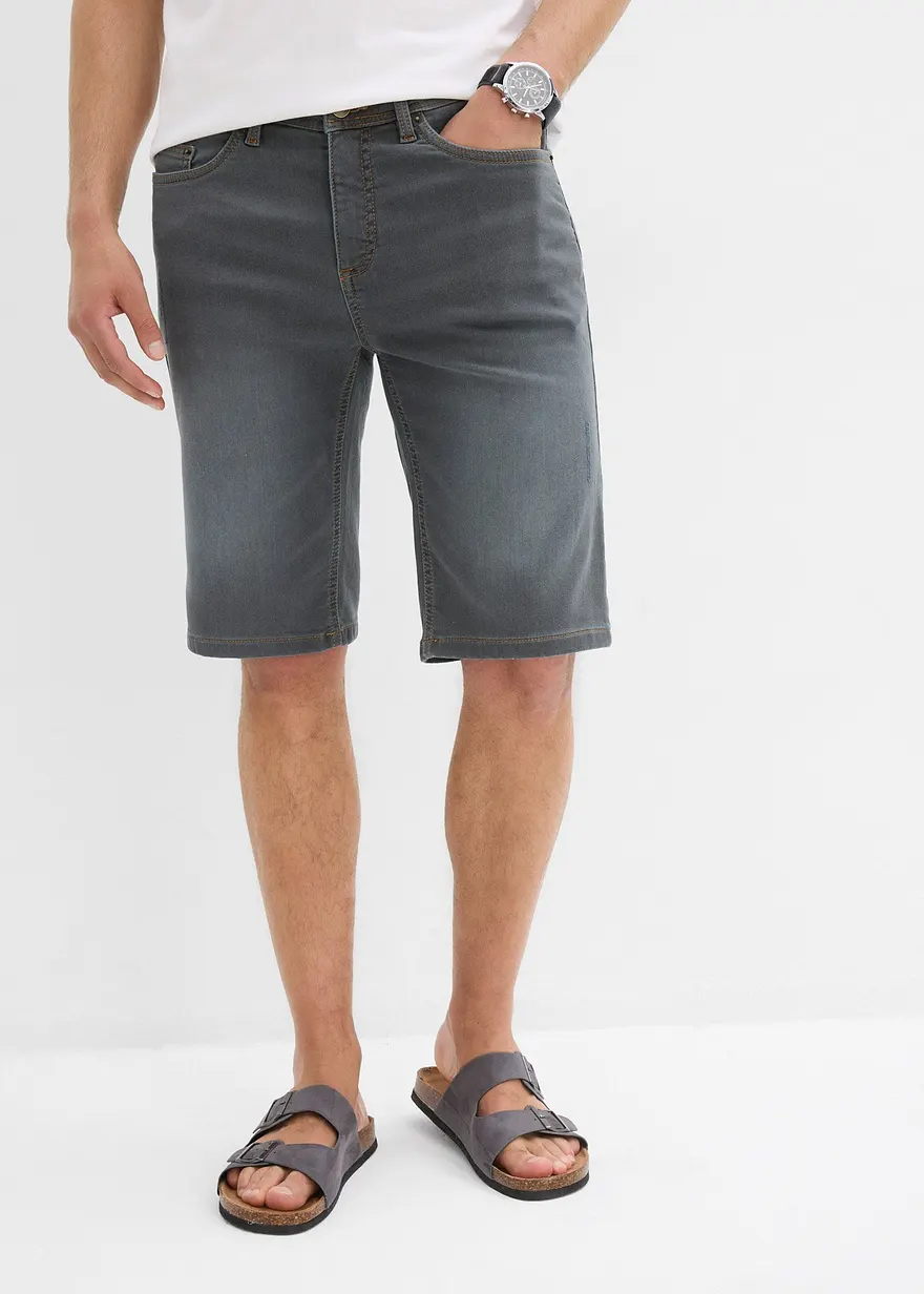 Sweat-Jeans-Bermuda m. Komfortschnitt, Regular Fit