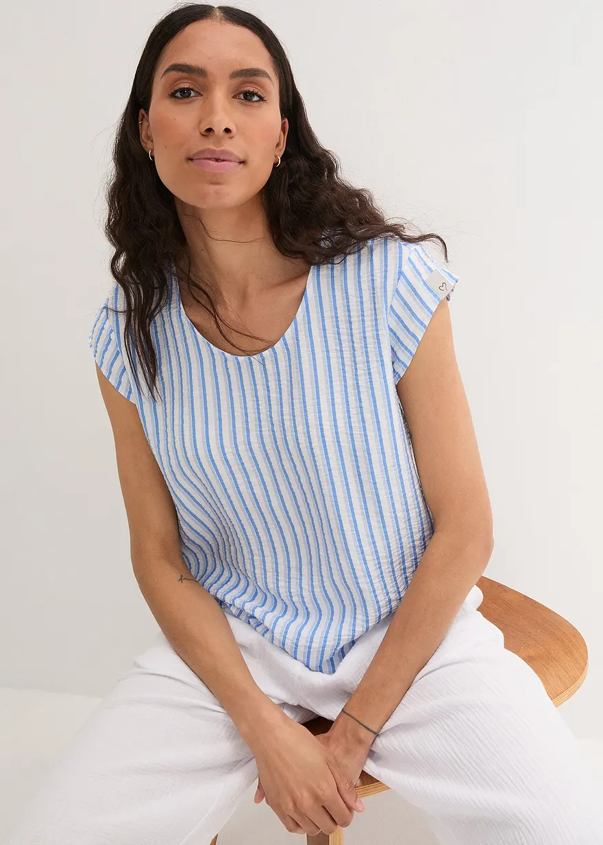 Bedrucktes Blusenshirt, kurzarm