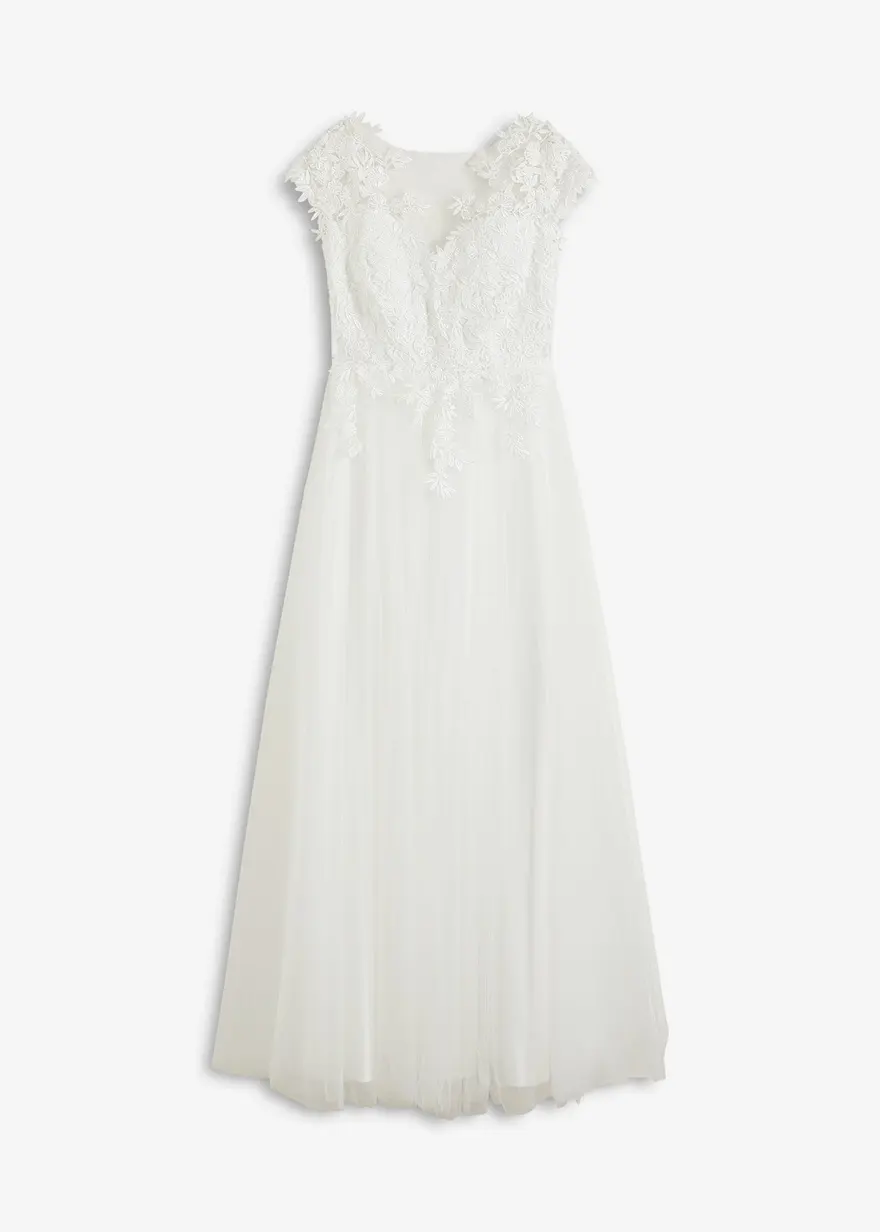 Brautkleid aus zartem Tüll mit Spitze