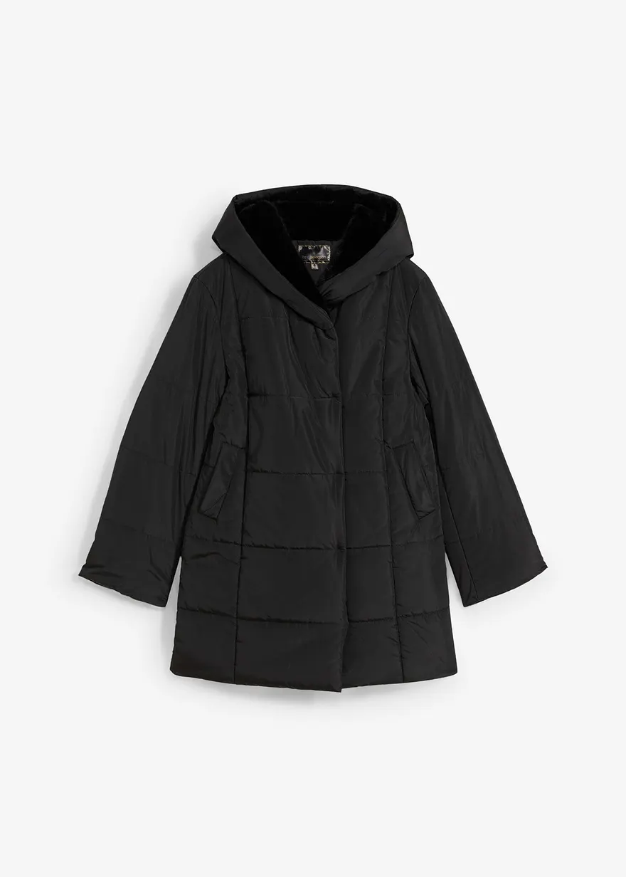 Steppjacke mit Fellimitatbesatz
