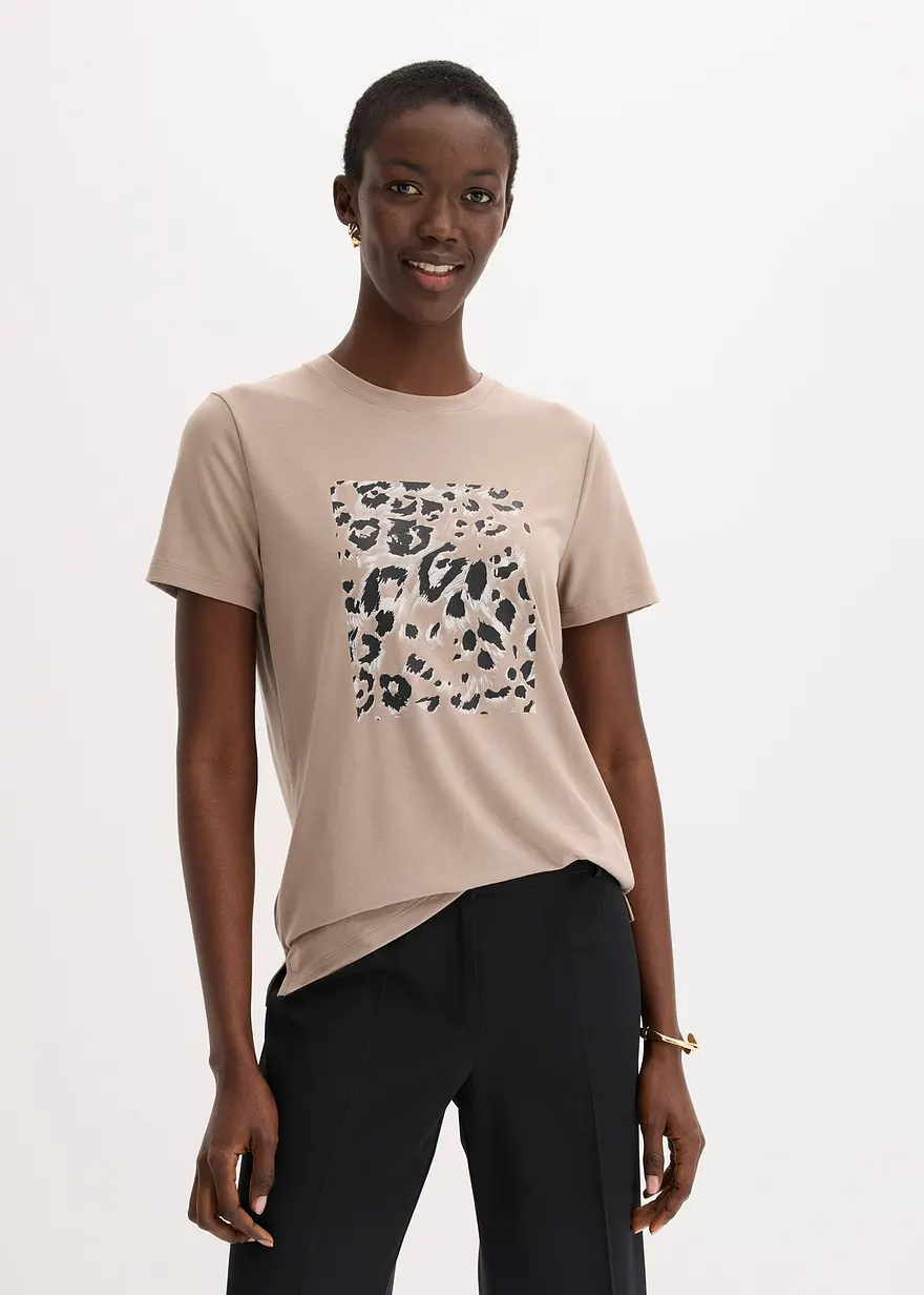 T-Shirt mit Leoprint