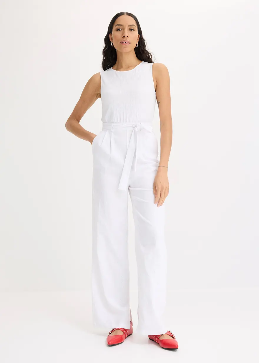 Jumpsuit aus Jersey-Leinen-Mix