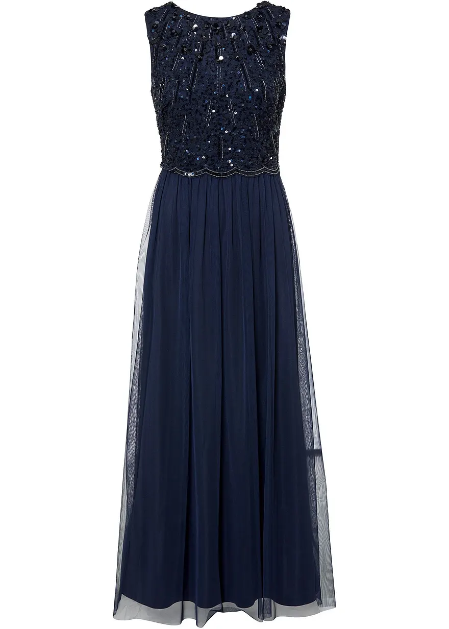 Maxikleid mit Paillettenstickerei
