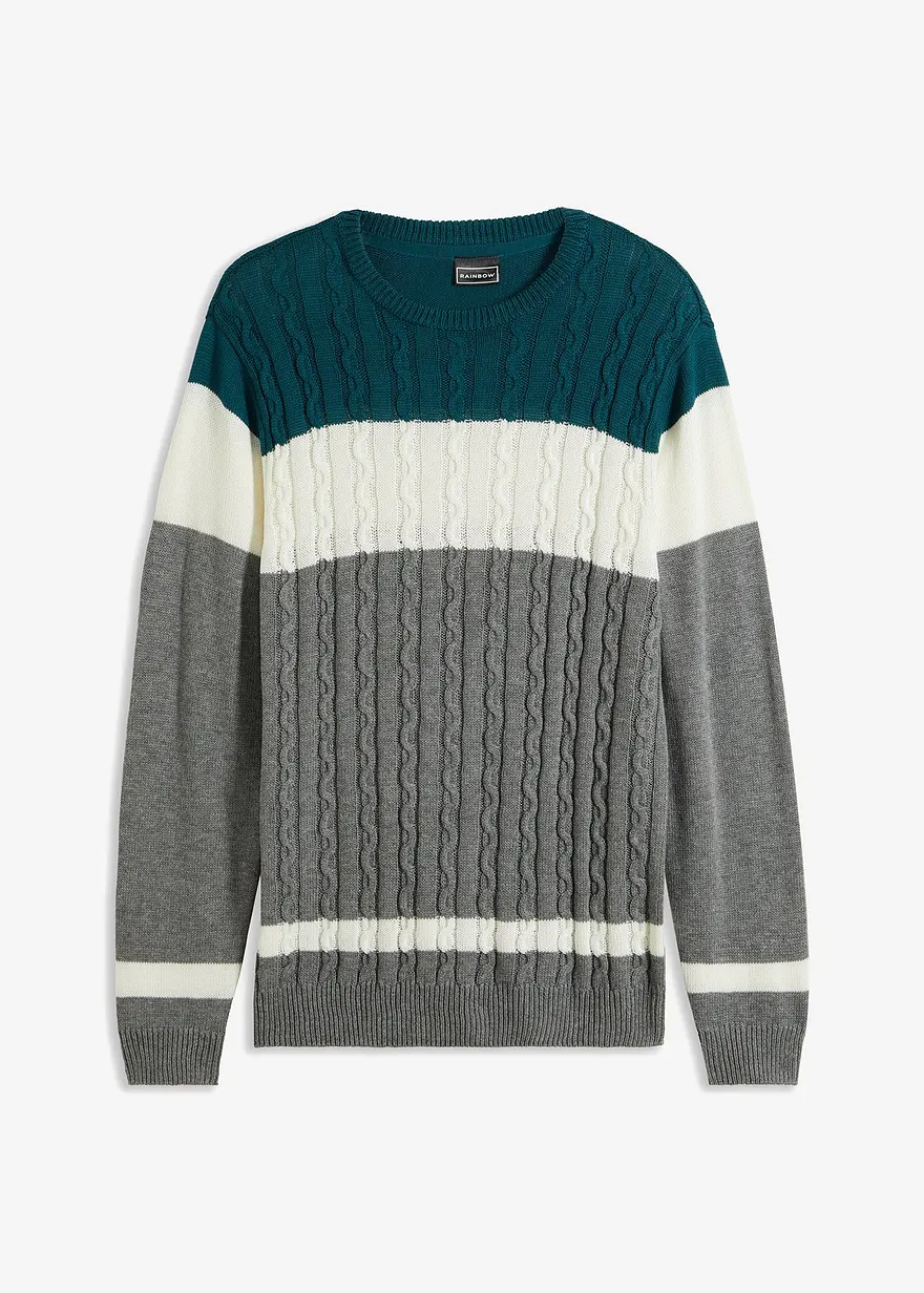 Pullover mit Zopfmuster und Baumwolle