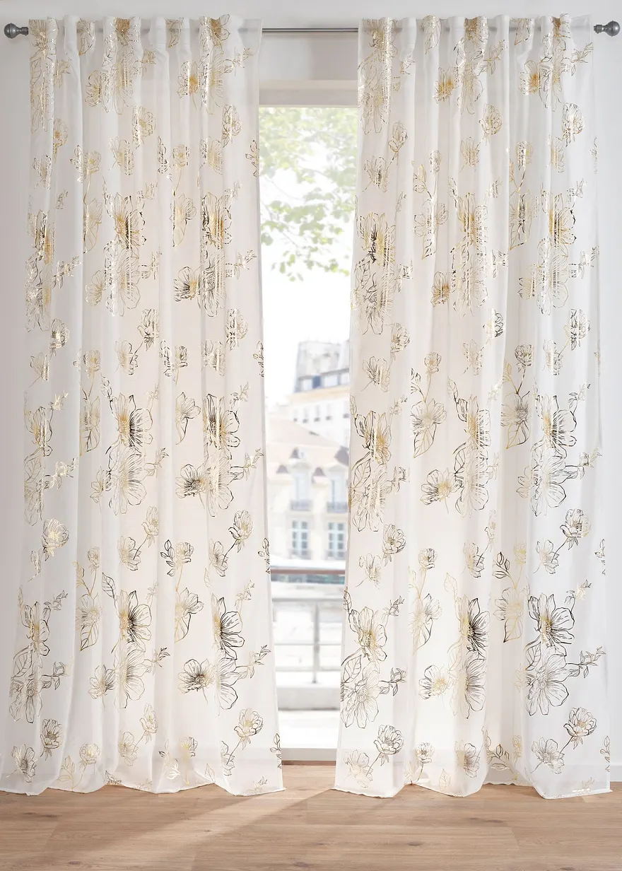 Gardine mit Glanz Druck (1er Pack)