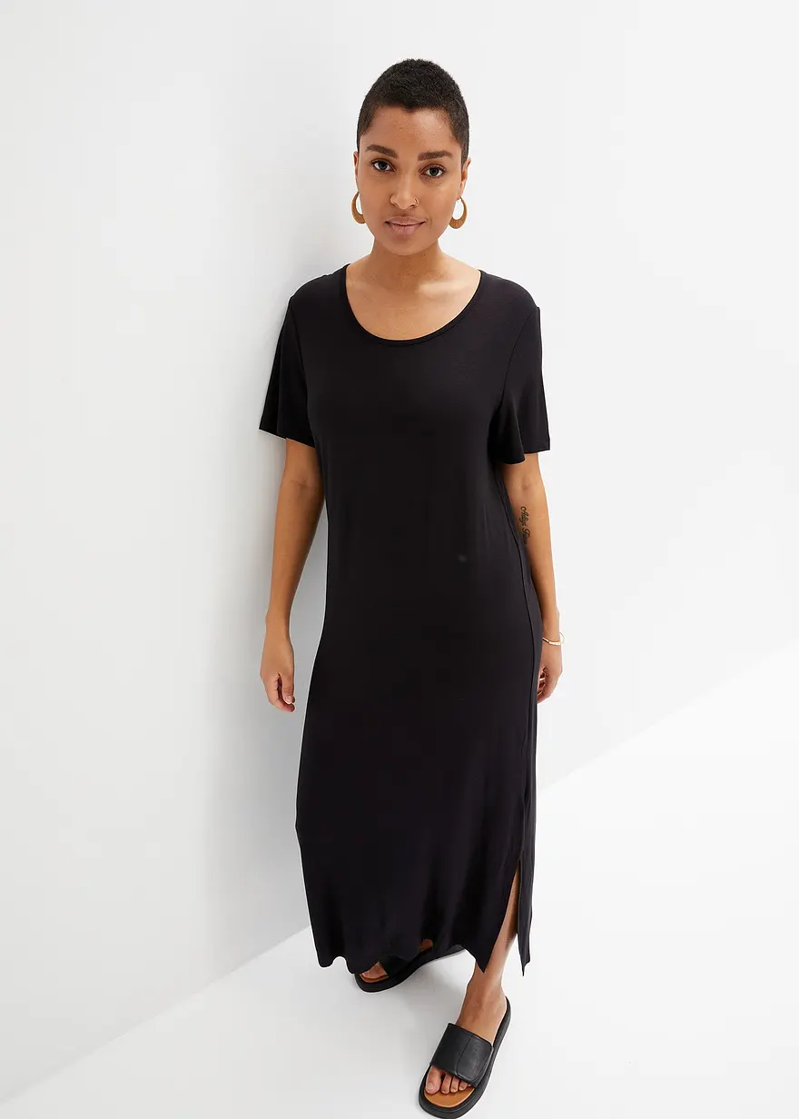 Jerseykleid aus fließendem Viskose-Mix