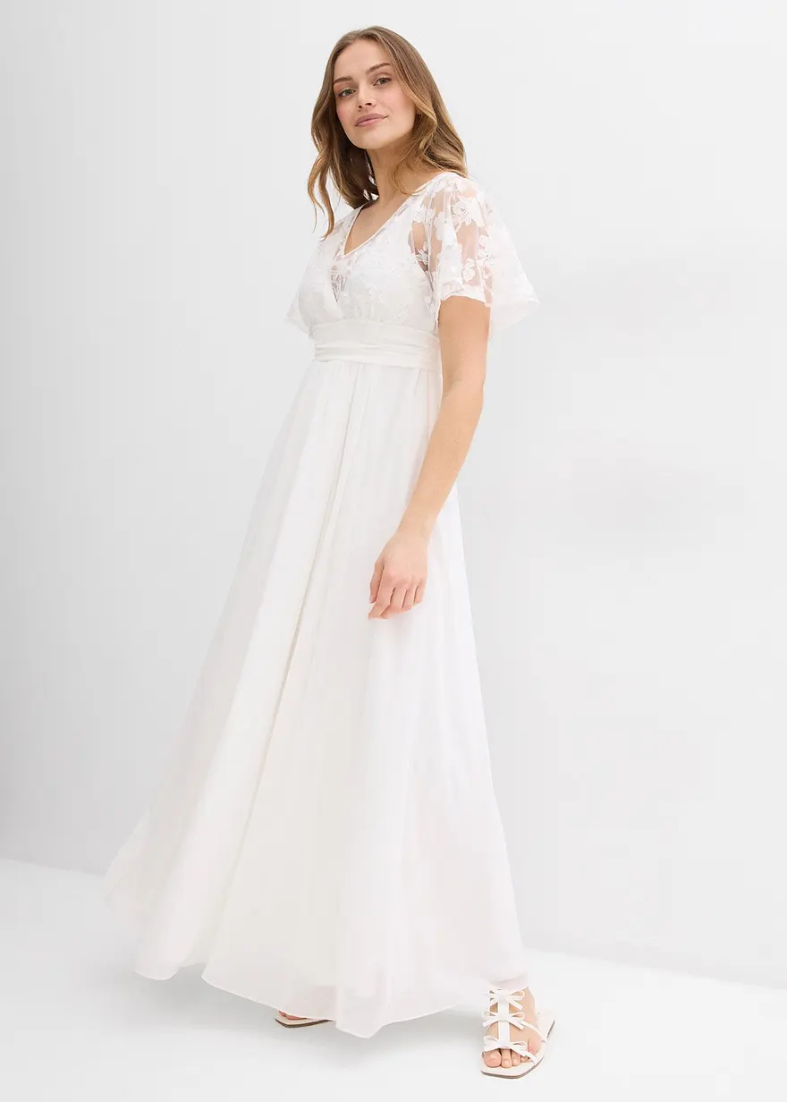 2-in-1 Umstandsbrautkleid mit diskreter Stillfunktion