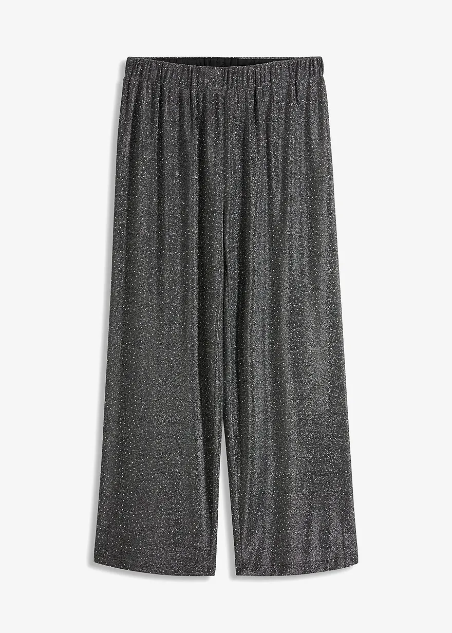 Marlenehose mit Glitzereffekt