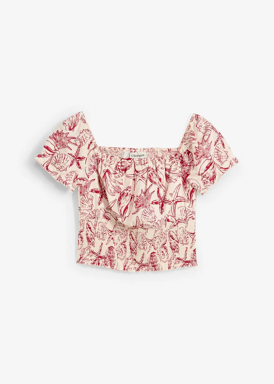 Carmenbluse aus reiner Baumwolle