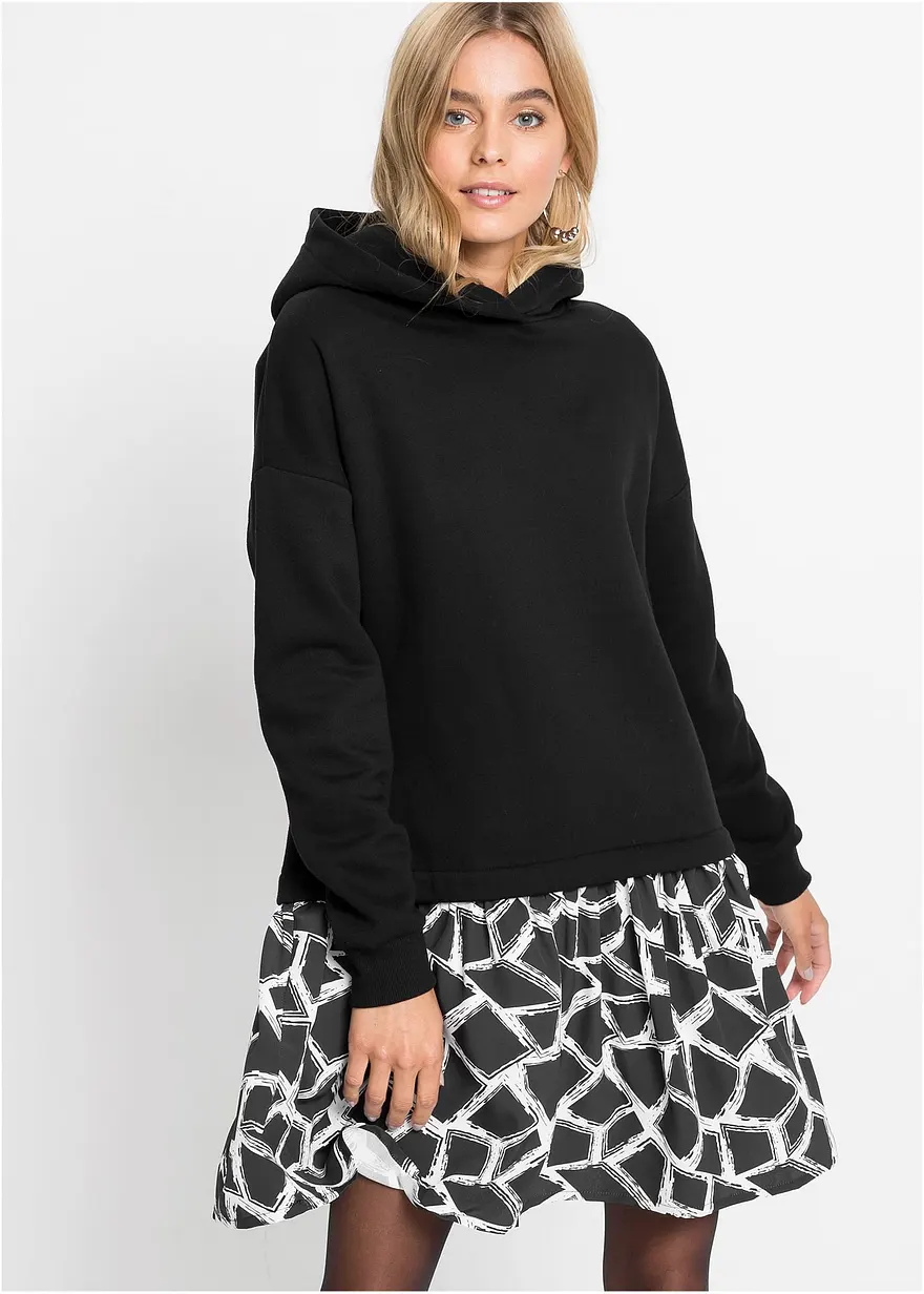 Sweatkleid in 2-in-1 Optik