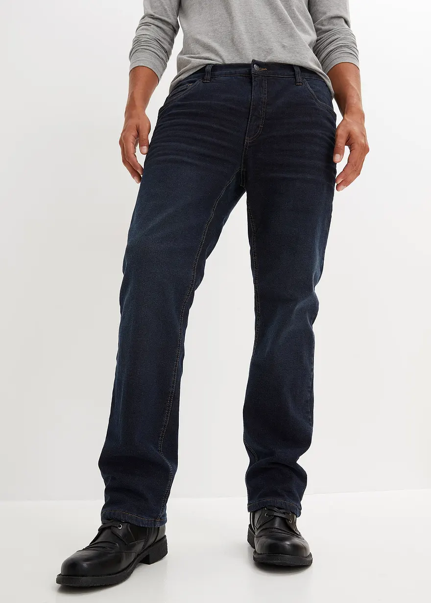 Thermo Relaxed Fit Stretch-Jeans mit Fleecefutter, Straight