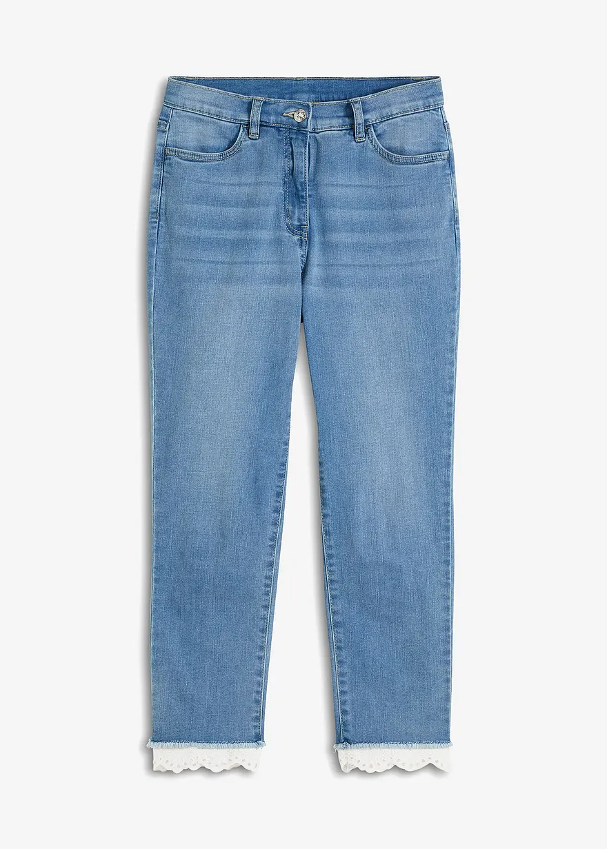 Stretch-Jeans mit Bordüre