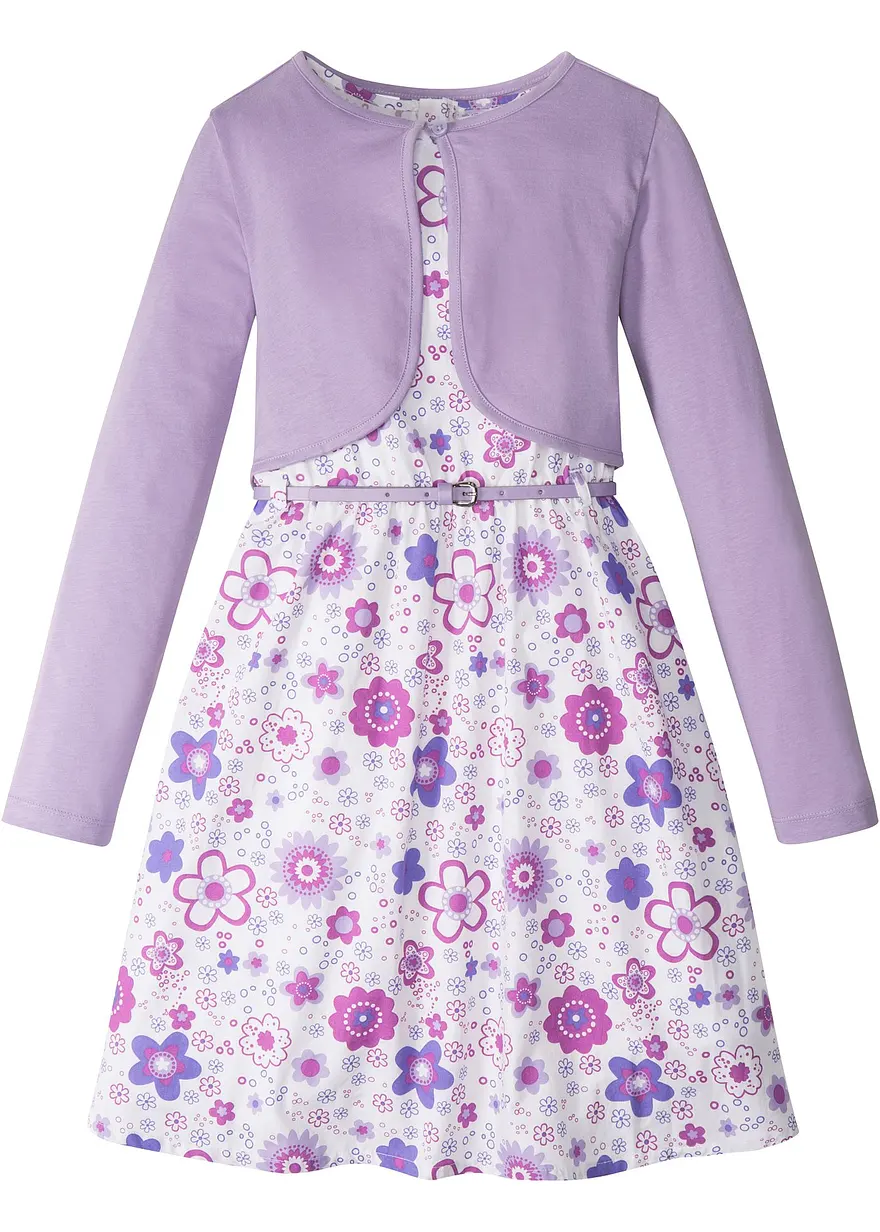 Kleid + Gürtel + Bolero (3-tlg. Set)