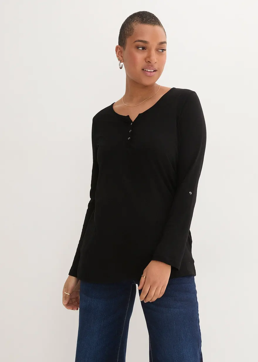 Shirt mit Knopfleiste aus reiner Bio-Baumwolle