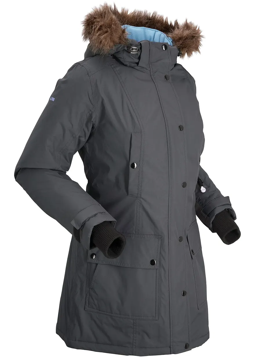 wasserdichte Funktions-Outdoor-Longjacke mit Kapuze